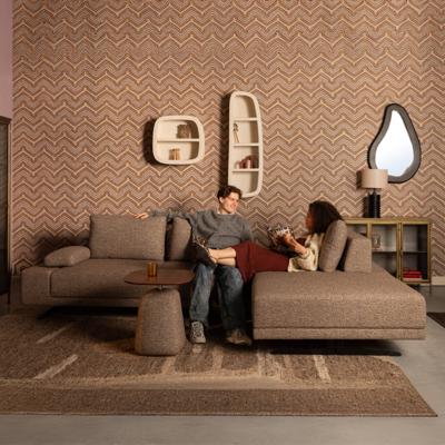 Dutchbone Loungebank 'Shelly' Gemêleerd, Rechts, kleur Cinnamon