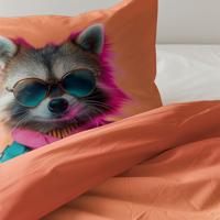 Dekbedovertrek Katoen Animal Couture Racoon Dieren Default Fresh And Co Kids - Dekbed-Discounter.nl