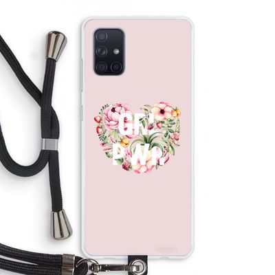 GRL PWR Flower: Samsung Galaxy A71 Transparant Hoesje met koord