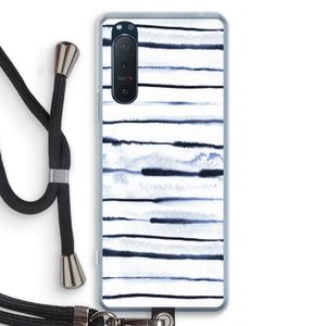 Ink Stripes: Sony Xperia 5 II Transparant Hoesje met koord