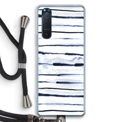 Ink Stripes: Sony Xperia 5 II Transparant Hoesje met koord
