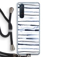 Ink Stripes: Sony Xperia 5 II Transparant Hoesje met koord