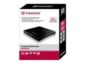 Transcend TS8XDVDS-K Externe DVD-brander Retail USB 2.0 Zwart