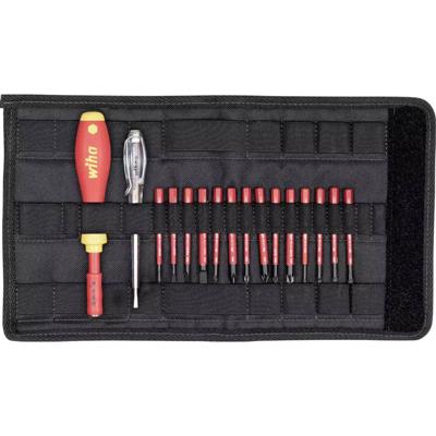 Wiha VDE-Wechselklingensatz 16tl sV 14 Bits,Griff,Spannungsprüfer Wisselklingset 16-delig Plat, Kruiskop Phillips, Kruiskop Pozidriv, Plus/minus, Binnen-Torx