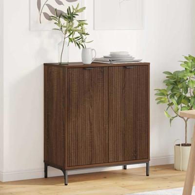 Dressoir bruin eikenkleur 69.5 x 33 x 82 cm Bewerkt hout