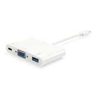 Equip 133462 usb type c to vga female/usb a female/pd adapter, 1080p, 15cm, white