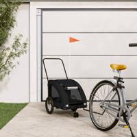 Hondenfietstrailer oxford stof en ijzer zwart