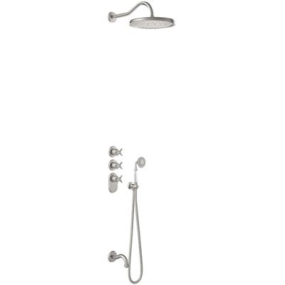 Regendouche set Tres Clasic | Inbouw | Thermostaatkraan | 3-weg | Vintage | RVS look