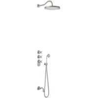 Regendouche set Tres Clasic | Inbouw | Thermostaatkraan | 3-weg | Vintage | RVS look