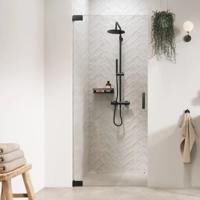 Draaideur In Nis Sealskin Pure 90x200 cm Helder Glas Antikalk Geborsteld Gunmetal