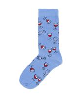 HEMA Sokken voor volwassenen 'toast to the host' blauw (blauw)