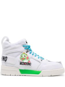 Moschino touch-appliqué high-top sneakers - Blanc