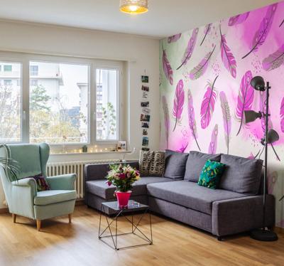 Fotobehang boho stijl veren