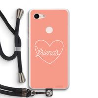 Friends heart: Pixel 3 XL Transparant Hoesje met koord