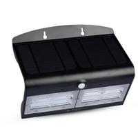 V-TAC VT-767-7-B 8279 Wandspot op zonne-energie met bewegingsmelder LED 7.00 W Daglichtwit Zwart