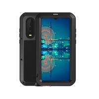 LOVE MEI krachtige stofdichte schokbestendige spatwaterdicht metaal + siliconen combinatie Case voor Huawei P30 (zwart)