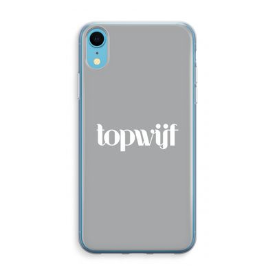 Topwijf Grijs Wit: iPhone XR Transparant Hoesje