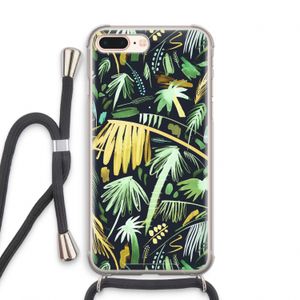 Tropical Palms Dark: iPhone 7 PLUS Transparant Hoesje met koord