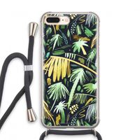 Tropical Palms Dark: iPhone 7 PLUS Transparant Hoesje met koord