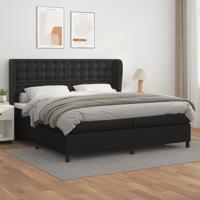 Boxspring met matras kunstleer zwart 200x200 cm