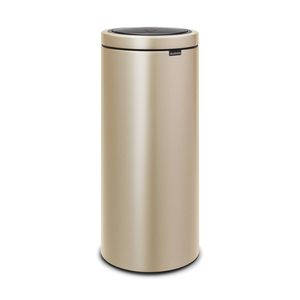 Brabantia Touch Bin Flat Top afvalemmer 30 liter met kunststof binnenemmer - Metallic gold