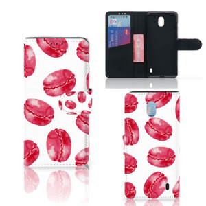 Nokia 1 Plus Book Cover Pink Macarons