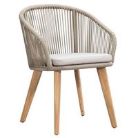 Diningstoel Nant - wicker/acacia taupe - 86x61x60 cm - Leen Bakker