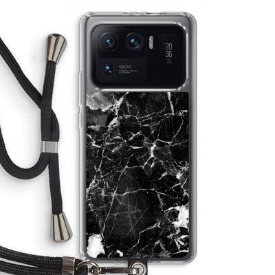 Zwart Marmer 2: Xiaomi Mi 11 Ultra Transparant Hoesje met koord