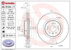 Remschijf BREMBO, Remschijftype: Binnen geventileerd, u.a. für Mercedes-Benz