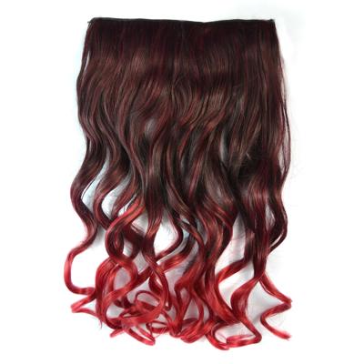 Eendelige naadloze Hair Extension stuk kleur verloop grote golf lang Curling Clip Type haarstukje