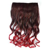 Eendelige naadloze Hair Extension stuk kleur verloop grote golf lang Curling Clip Type haarstukje