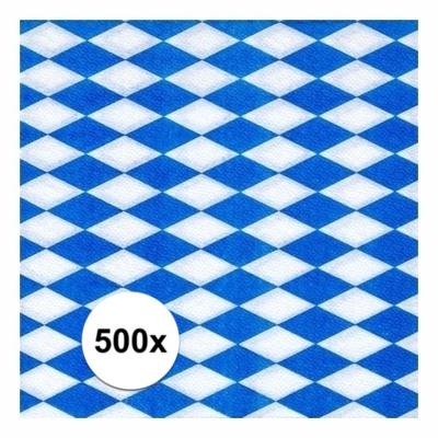 Oktoberfest vlag Beieren servetten - 500x - Tafel decoratie feestartikelen van Bayern - Papier
