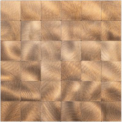 Zelfklevende Mozaïek Tegel - Afimera Grote Blokken XL - Geborsteld Brons - 305x305x4mm