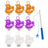 Badeendjes Hengelspel - kermis spel - voor kinderen - met 9x eendjes - en 1 hengel