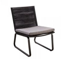 Kome lounge chair alu black/rope black/soil - Yoi