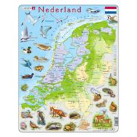 Selecta Larsen legpuzzel kaart nederland - geografisch met dieren, 68st.