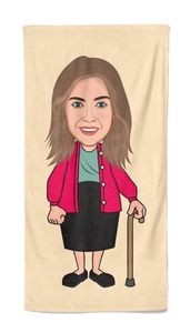 Cartoon Handdoek Old Woman - Pillow Buddies