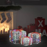 VidaXL Kerstverlichting geschenkdozen 3 st decoratief acryl kleurrijk VidaXL Kerstverlichting geschenkdozen 3 st decoratief acryl kleurrijk