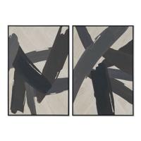 Schilderij Home ESPRIT Bruin Zwart Beige Abstract Modern 83 x 4,5 x 123 cm (2 Stuks)