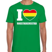 Carnaval I love Rogstaekersstad t-shirt groen voor heren Carnaval I love Rogstaekersstad t-shirt groen voor heren