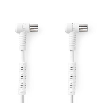 Nedis Coaxkabel | IEC (Coax) Male | IEC (Coax) Female | Vernikkeld | 120 dB | 75 Ohm | Viervoudig Afgeschermd | 5.00 m | Rond | PVC | Wit | Label -