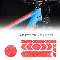 Fiets frame bescherming stickerset neon rood - thumbnail