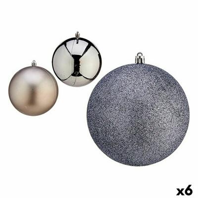 Set kerstballen Zilverkleurig Plastic 12 x 13 x 12 cm (6 Stuks)