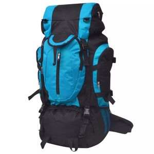VidaXL Rugzak hiking xxl 75 l zwart en blauw