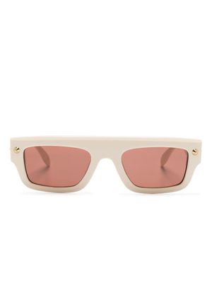 Alexander McQueen Eyewear lunettes de soleil à monture rectangulaire - Tons neutres