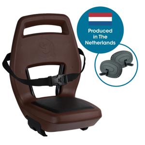 Qibbel achterzitje junior 6+ drager bev. bruin/zwart