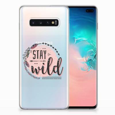 Samsung Galaxy S10 Plus Telefoonhoesje met Naam Boho Stay Wild Samsung Galaxy S10 Plus Telefoonhoesje met Naam Boho Stay Wild