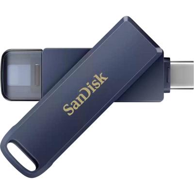 SanDisk Phone Drive USB-stick Retail 64 GB Blauw SDIXD0N-064G-GN6NN USB-C 3.2 Gen 1, Lightning