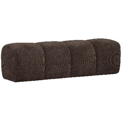 WOOOD Bankje 'Mojo' Geweven Rib, kleur Bruin