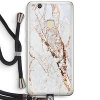 Goud marmer: Huawei Ascend P10 Lite Transparant Hoesje met koord